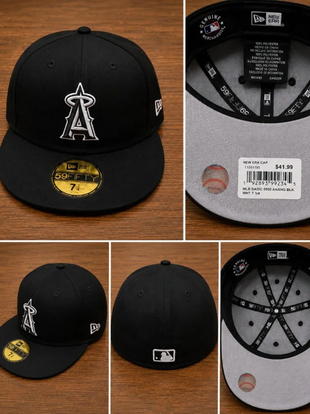 NWT New Era MLB Los Angeles Angels 59FIFTY Fitted Hat Black White